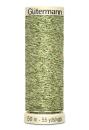 Spule Gütermann Metallic Effektgarn in Limegrün, Farbcode 400